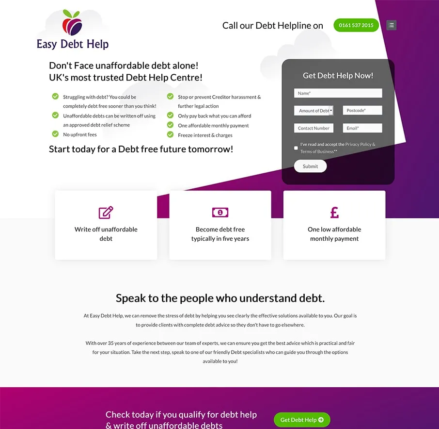 Easy Debt Help website